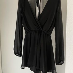 Black Long Sleeve Romper